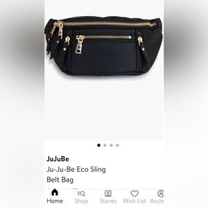 Black Belt Bag with Gold Accents